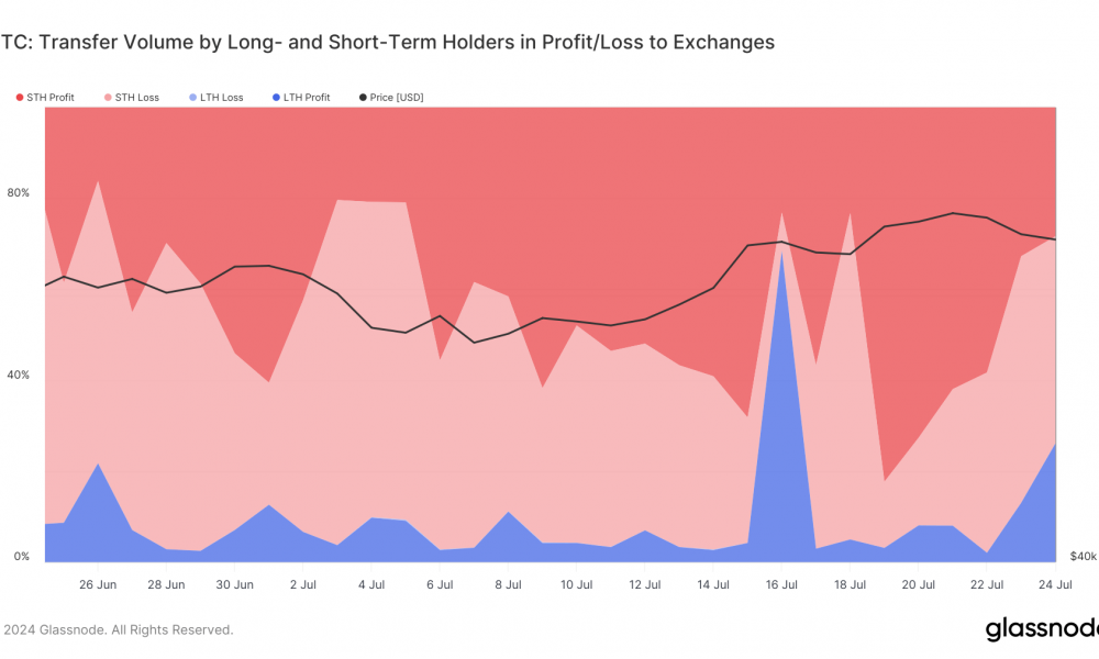 Short-term Bitcoin holder transfers to exchanges peak on Ethereum ETF launch day