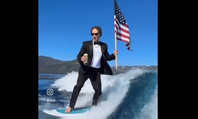With US flag in hand, Mark Zuckerberg surfs while drinking beer: 'Recovery never looked better'