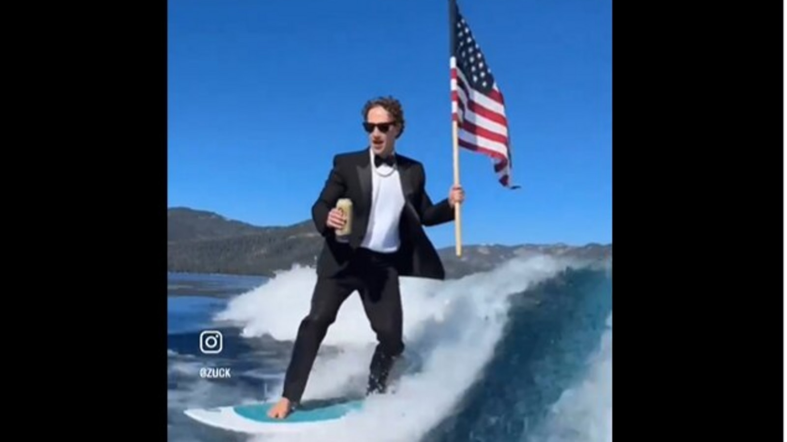 With US flag in hand, Mark Zuckerberg surfs while drinking beer: 'Recovery never looked better'