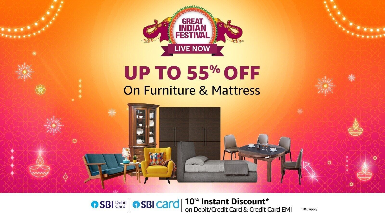 Amazon Great Indian Festival Sale LIVE now: Big savings up to 79% on furniture like office chairs, desks and tables
