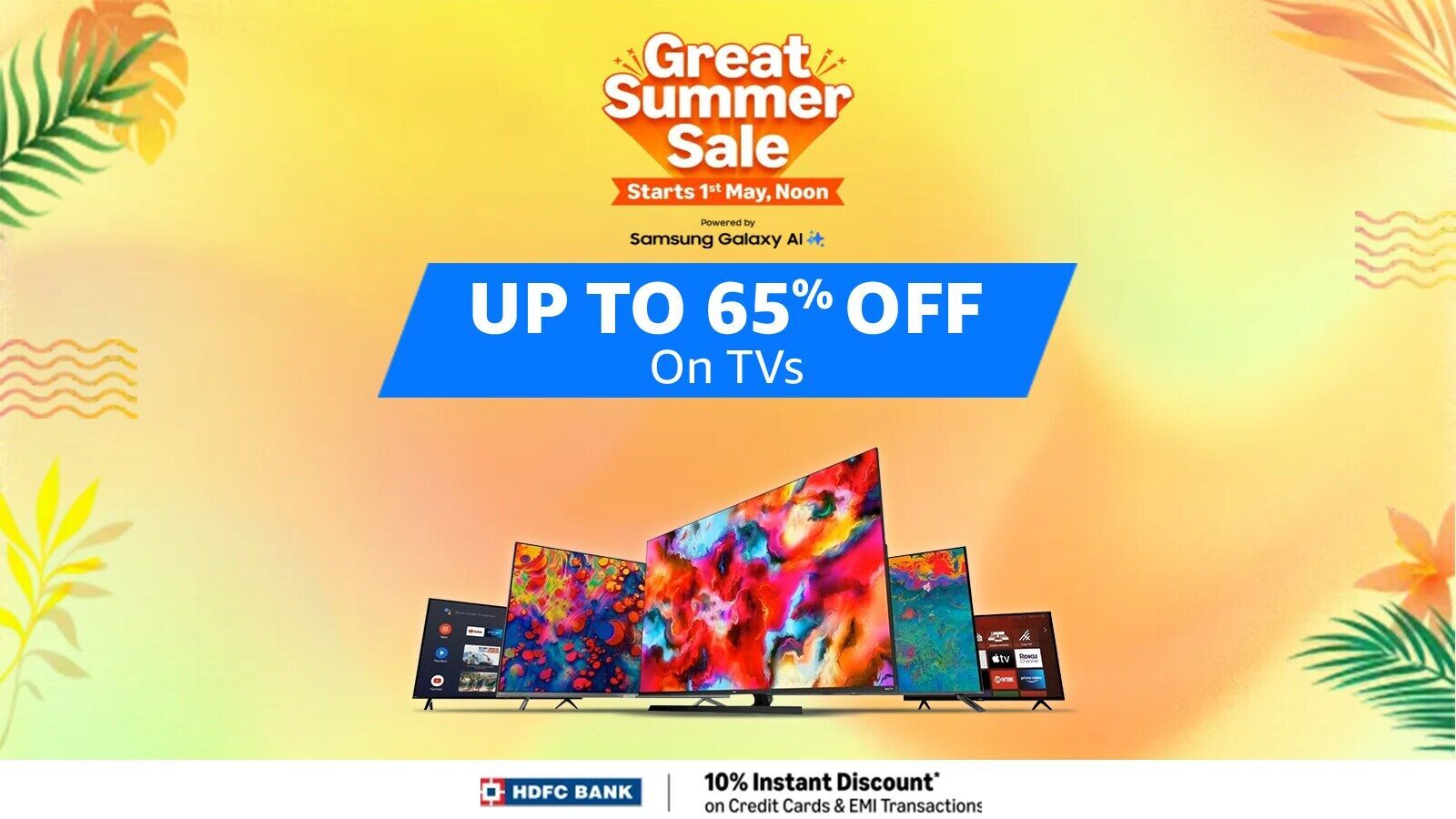 Handpicked deals for you at Amazon Great Summer Sale: Up to 65% off on smart TVs and projectors from best brands