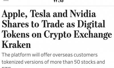 Kraken to Launch 24/7 Tokenized Trading of Apple, Tesla, Nvidia Shares for Non-US Clients