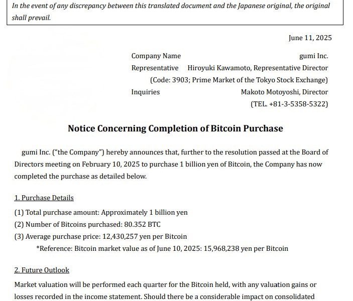 Japanese Video Game Developer Gumi Buys ¥1 Billion Worth of Bitcoin
