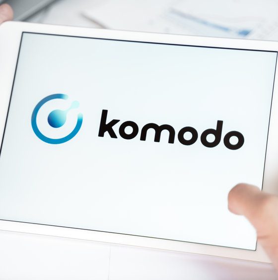 Komodo Logo on a white tablet