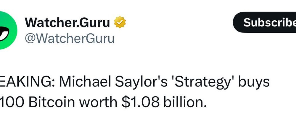 MicroStrategy Buys 10,100 Bitcoin for $1.05 Billion, Holdings Reach 592,100 BTC
