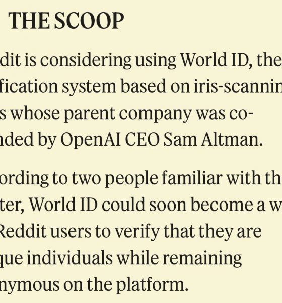 Reddit Weighs Sam Altman’s Iris-Scanning World ID for User Checks