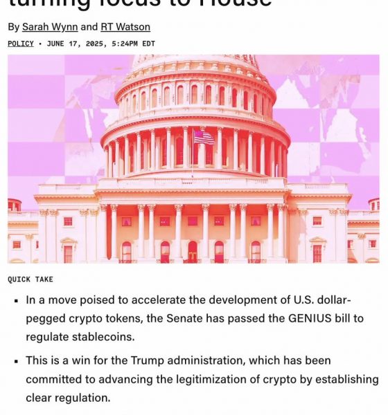 Senate Passes GENIUS Stablecoin Bill 68-30, First Federal Crypto Rules Now Head to House