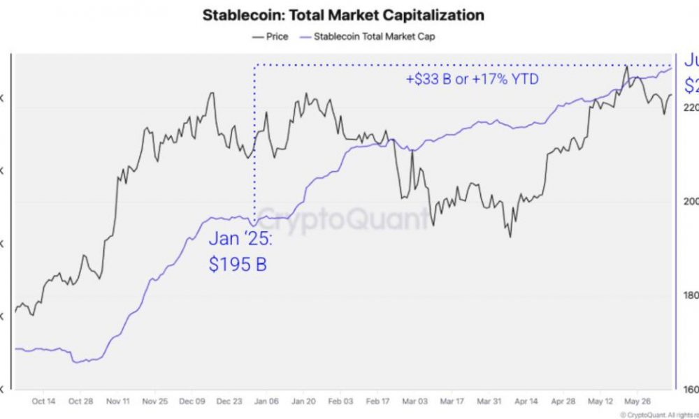 Stablecoin Market Cap Tops $250 Billion as Institutional Adoption Grows
