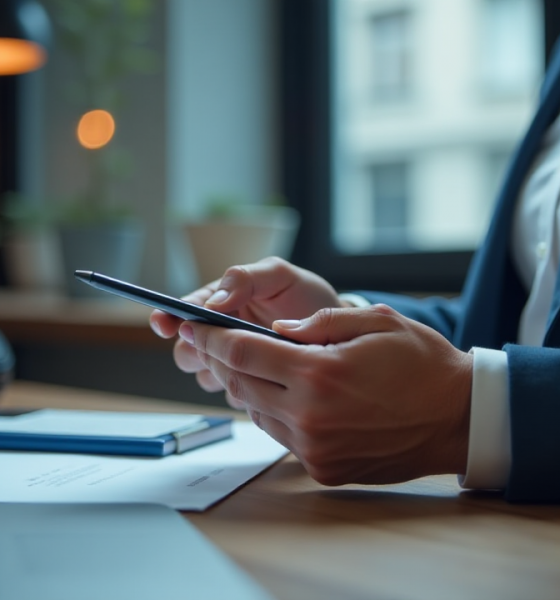 Person paying using a smartphone