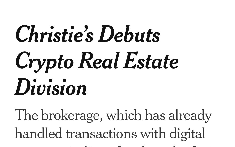 Christie’s Launches $1 Billion Crypto-Only Luxury Real-Estate Division