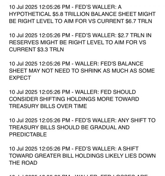 Fed’s Waller Says Stablecoins Are Simply a New Payments Tool
