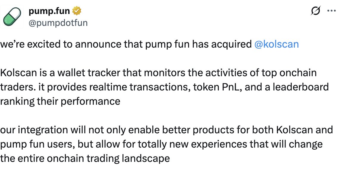 Pump.fun Buys Wallet Tracker Kolscan Ahead of $1B Token Sale