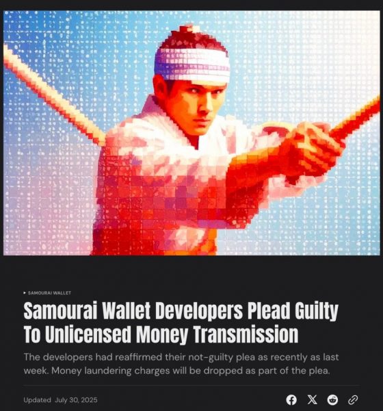 Samourai Wallet Founders Plead Guilty, Agree to $237 Million Forfeiture