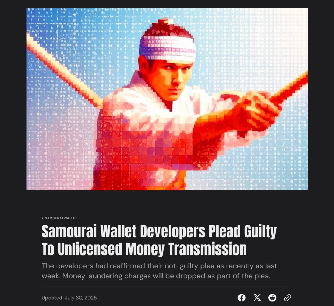 Samourai Wallet Founders Plead Guilty, Agree to $237 Million Forfeiture