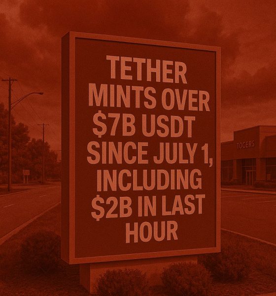 Tether Mints $2 Billion USDT, July Issuance Tops $7 Billion