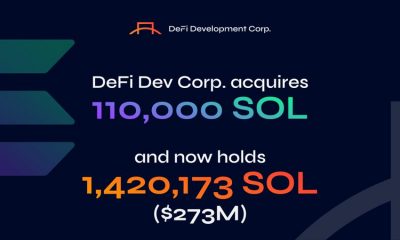 DeFi Development Corp Adds 110,000 SOL for $22M, Total Holdings 1.42M Tokens Worth $273M Amid 48% Price Surge