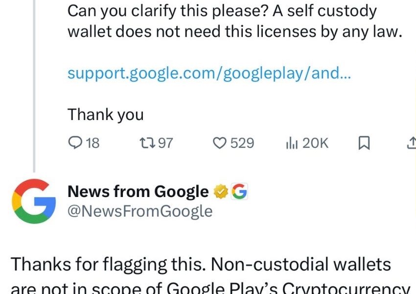 Google Reverses Course, Says Non-Custodial Crypto Wallets Can Stay on Play Store