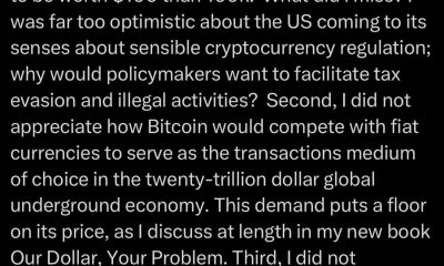 Harvard’s Rogoff Admits 2018 Bitcoin $100 Prediction Was Wrong