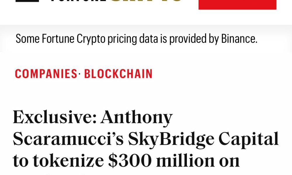 SkyBridge Capital Tokenizes $300 Million of Fund Assets on Avalanche