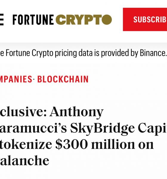 SkyBridge Capital Tokenizes $300 Million of Fund Assets on Avalanche