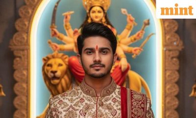 Google Nano Banana trend: 50 AI prompts to transform men’s selfies into retro-golden Durga Puja portraits