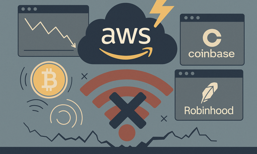Crypto traders locked out as AWS outage cripples Coinbase and Robinhood