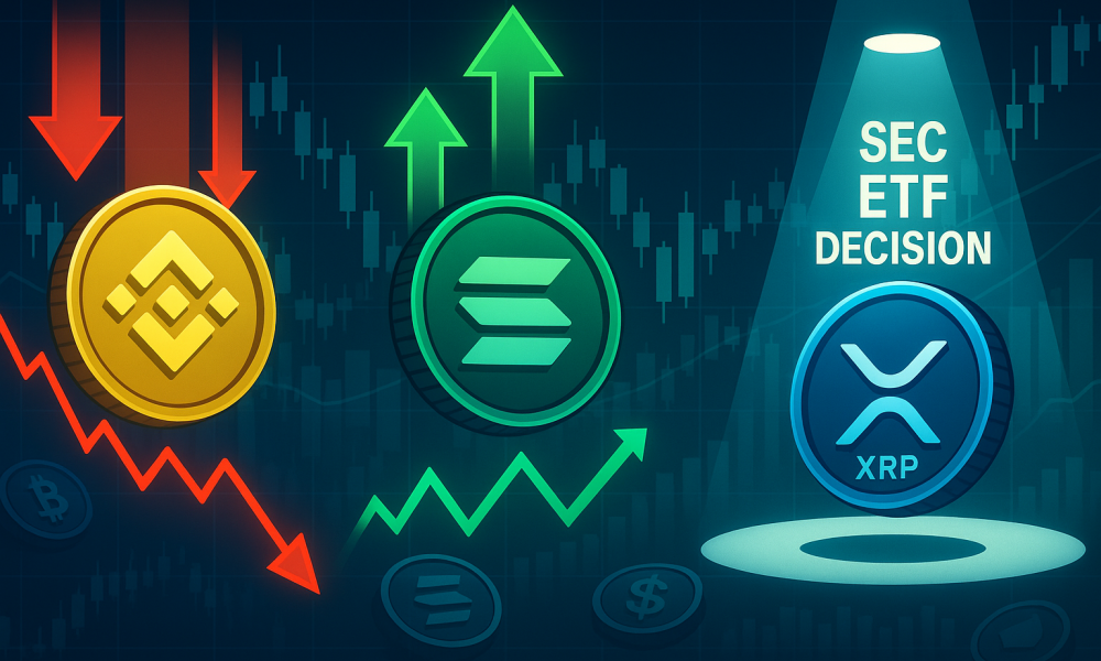 Crypto wrap: BNB dips 10% as SOL tests $200; XRP ETFs updates