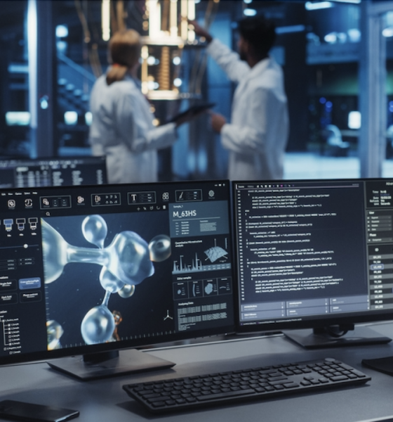 scientists in computer lab