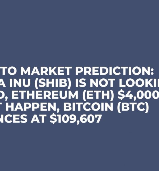 Crypto Market Prediction: Shiba Inu (SHIB) Is Not Looking Good, Ethereum (ETH) $4,000 Must Happen, Bitcoin (BTC) Bounces at $109,607