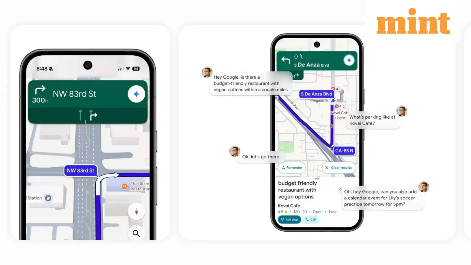 Google Maps integrates Gemini for hands-free routing, real-world landmark navigation and more