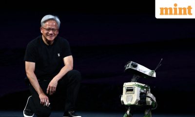 Nvidia talks up robots alongside AI chips. The stock slips.
