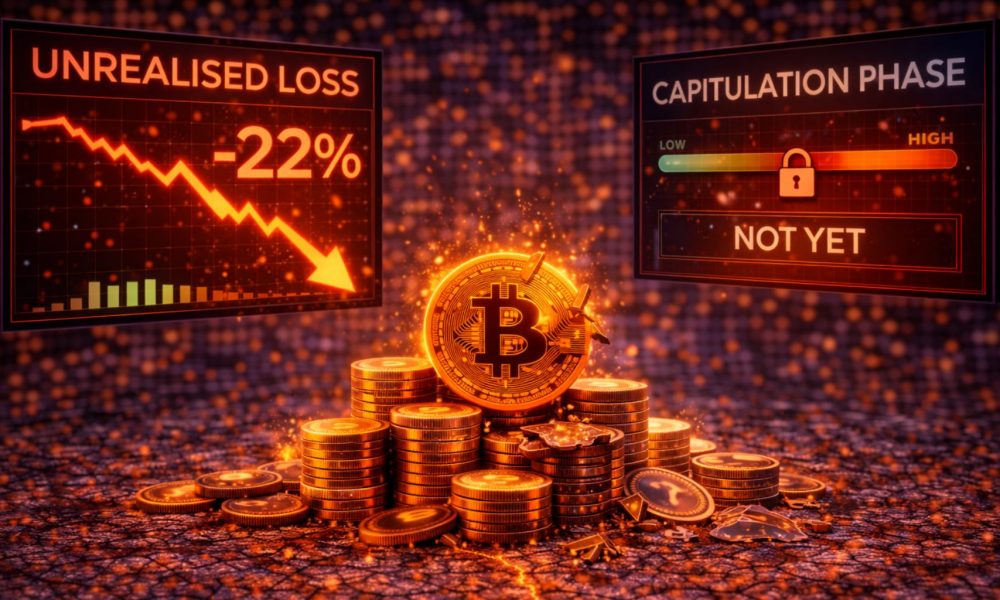 Bitcoin Unrealized Losses Reach 22% – Still No Capitulation Phase