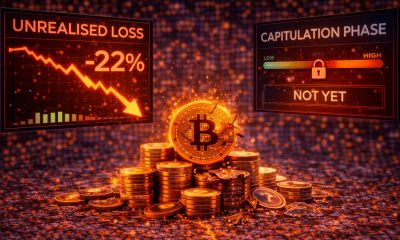 Bitcoin Unrealized Losses Reach 22% – Still No Capitulation Phase