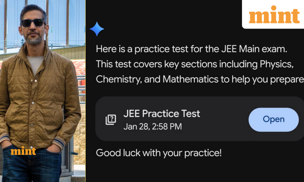 Google Gemini launches JEE Main mock test papers: IIT Kharagpur alumnus Sundar Pichai goes nostalgic, ‘If I could…’