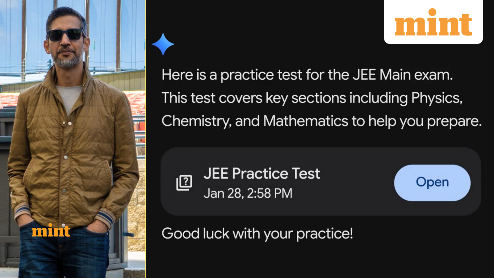 Google Gemini launches JEE Main mock test papers: IIT Kharagpur alumnus Sundar Pichai goes nostalgic, ‘If I could…’