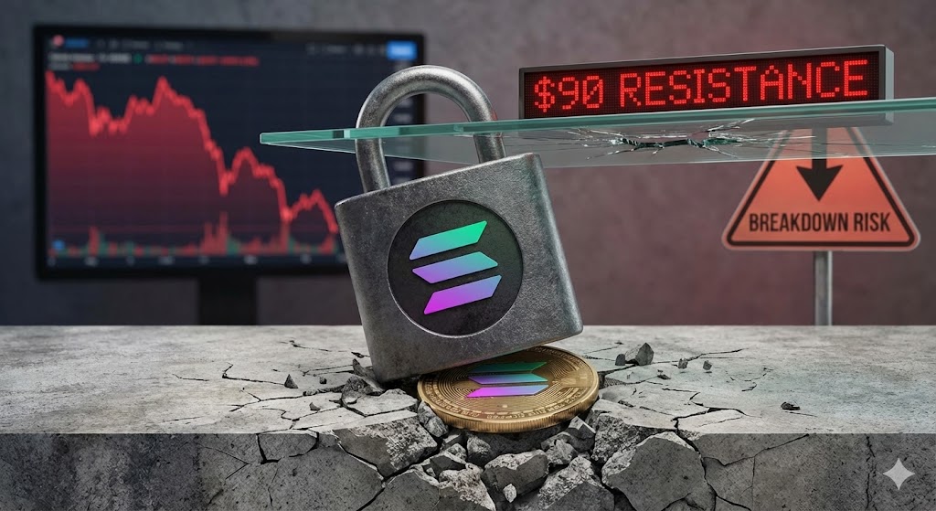 Solana (SOL) Trades Heavy Below $90 As Breakdown Risk Grows