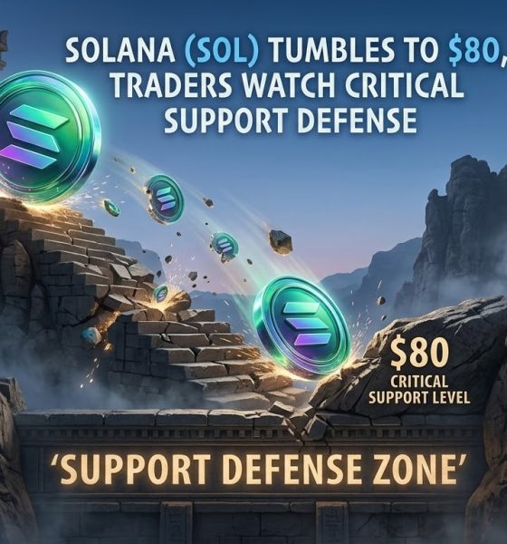 Solana (SOL) Tumbles to $80, Traders Watch Critical Support Defense