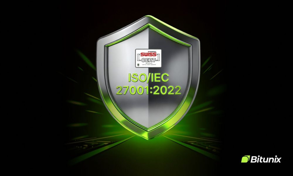 Bitunix Exchange Secures ISO 27001:2022 Certification, Reinforcing Strong Protection of User Data