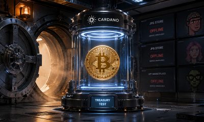 Cardano treasury test holds Bitcoin as JPG Store and other NFT marketplaces show offline warnings