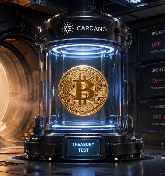 Cardano treasury test holds Bitcoin as JPG Store and other NFT marketplaces show offline warnings