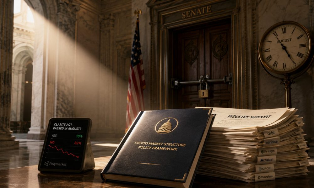 Crypto’s CLARITY push heats up, but prediction markets aren’t buying the August deadline