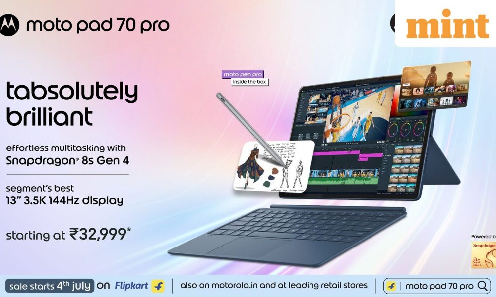 Moto Pad 70 Pro launched in India with 13-inch 3.5K display, AI features and 10,200mAh battery
