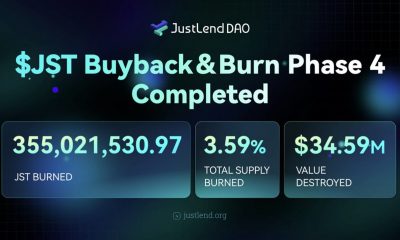 Over 355M Tokens Burned as JustLend DAO Revenue Fuels Value Appreciation