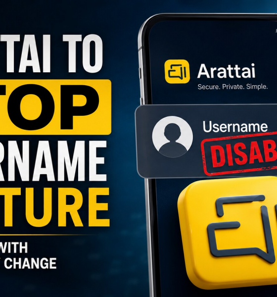 WhatsApp username row: Zoho's Arattai to disable username feature